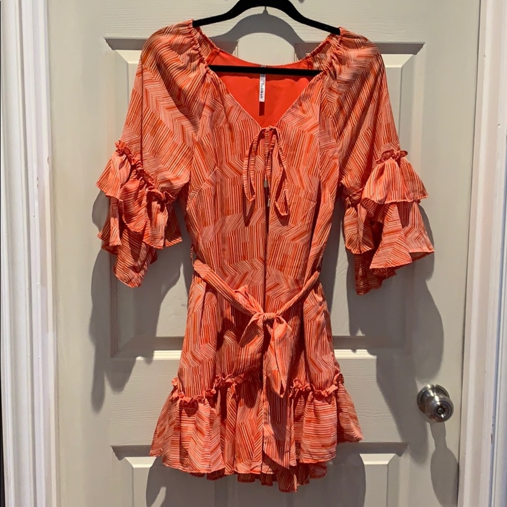 Red ruffle dress